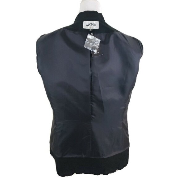 Kasper ~Woman Size 4~ Black Linen Blend Jacket Blazer Lined, Embroidered NWOT - Picture 5 of 12